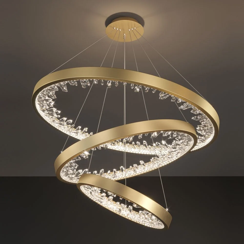 Ring Design Moderne LED Kroonluchter Lamp Kristal Woonverlichting Dimbare Hotel Lobby Decoratie Salon ATY Home Decor
