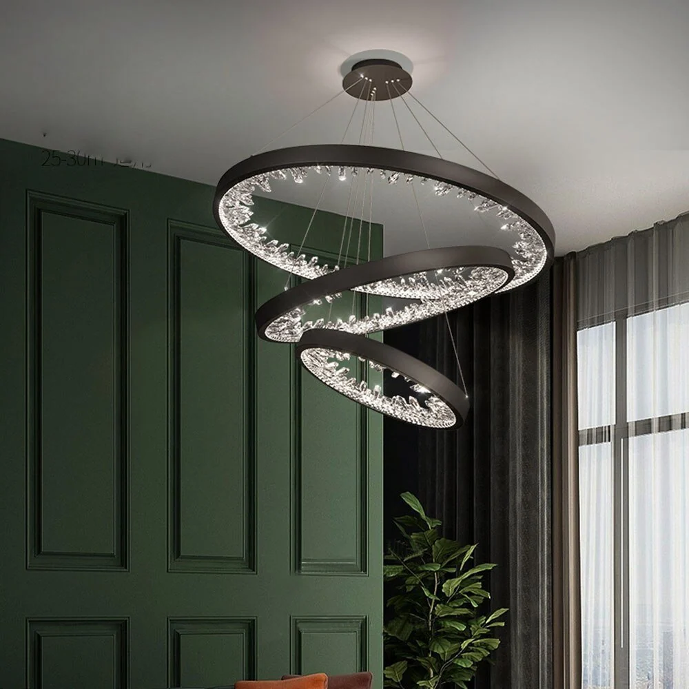 Ring Design Moderne LED Kroonluchter Lamp Kristal Woonverlichting Dimbare Hotel Lobby Decoratie Salon ATY Home Decor
