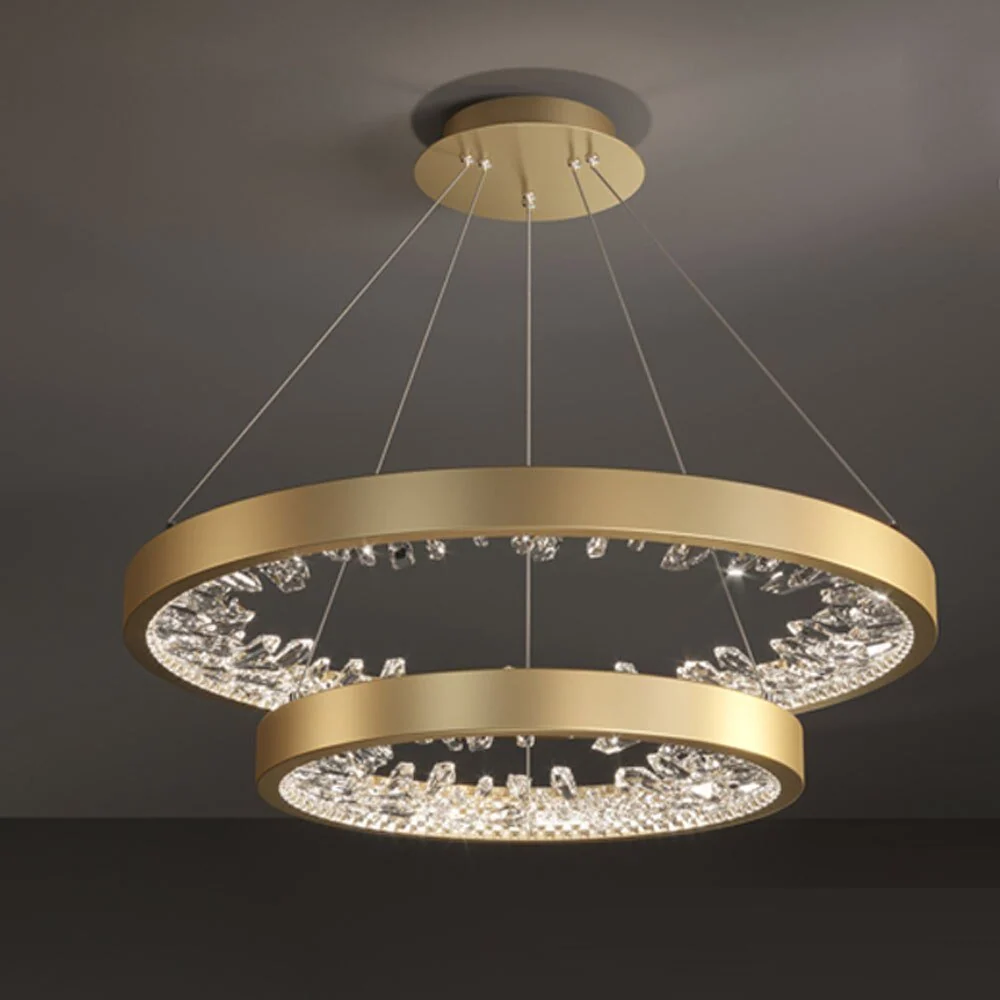 Ring Design Moderne LED Kroonluchter Lamp Kristal Woonverlichting Dimbare Hotel Lobby Decoratie Salon ATY Home Decor