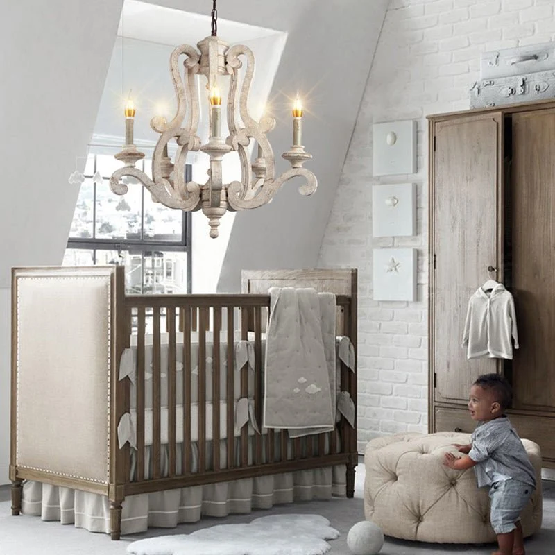 Verlichting Retro Kroonluchters Houten Kroonluchter Licht kinderkamer Slaapkamer Prinses kamer Kroonluchter Home Verlichti...
