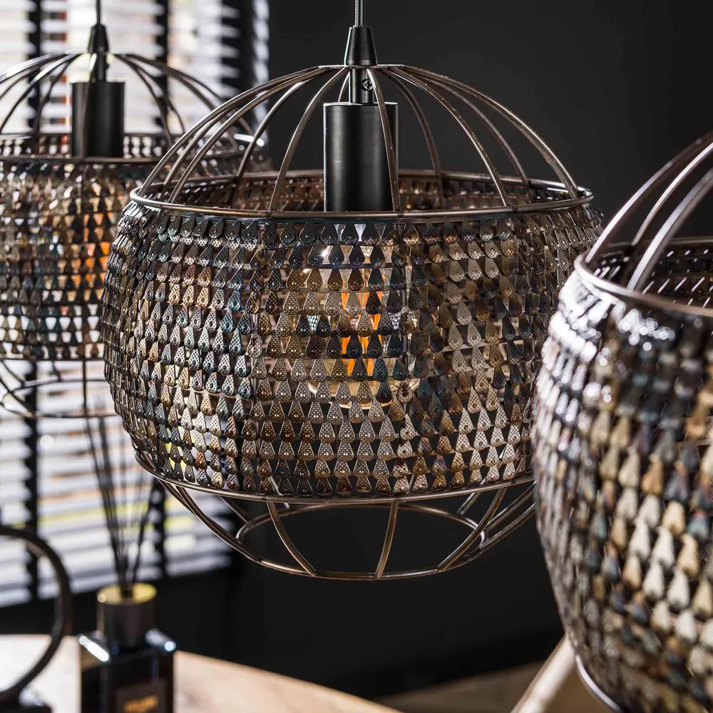 Hanglamp 3L Armor Open | Zwart Metaal Bold Living