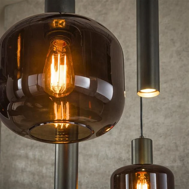 Hanglamp Bronza | Glas Bruin Bold Living