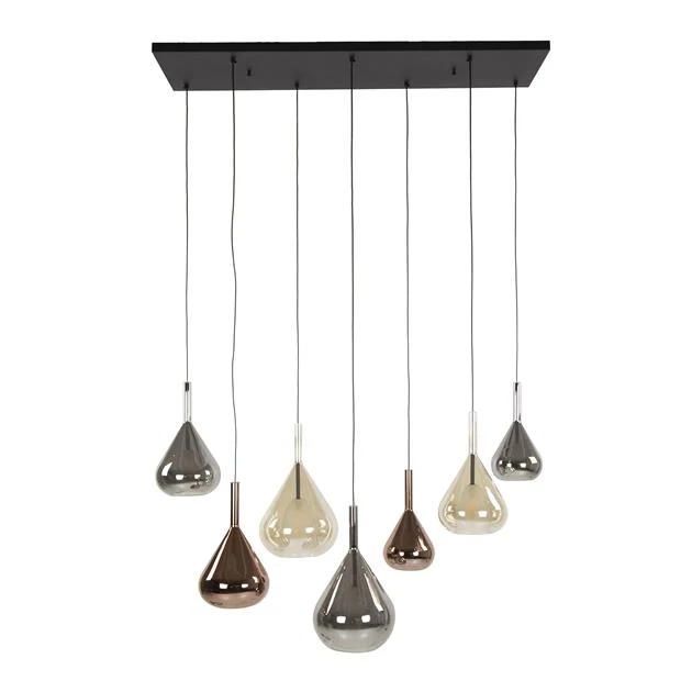 Hanglamp Olyx | Metaal Zwart | 7 lichts Bold Living