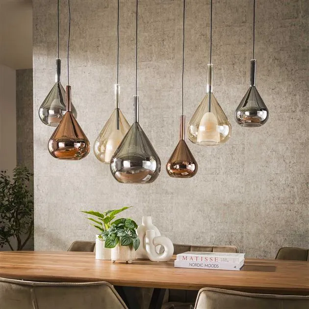 Hanglamp Olyx | Metaal Zwart | 7 lichts Bold Living