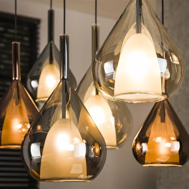 Hanglamp Olyx | Metaal Zwart | 7 lichts Bold Living