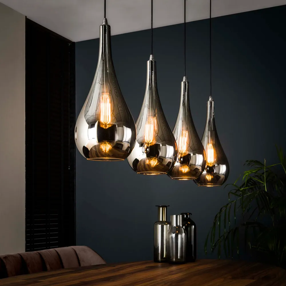 Hanglamp Silver Drop Glass | Chromed Glas Bold Living