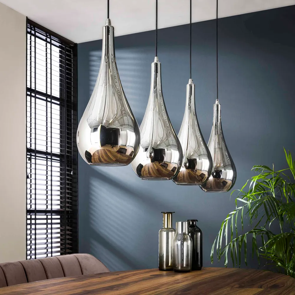 Hanglamp Silver Drop Glass | Chromed Glas Bold Living