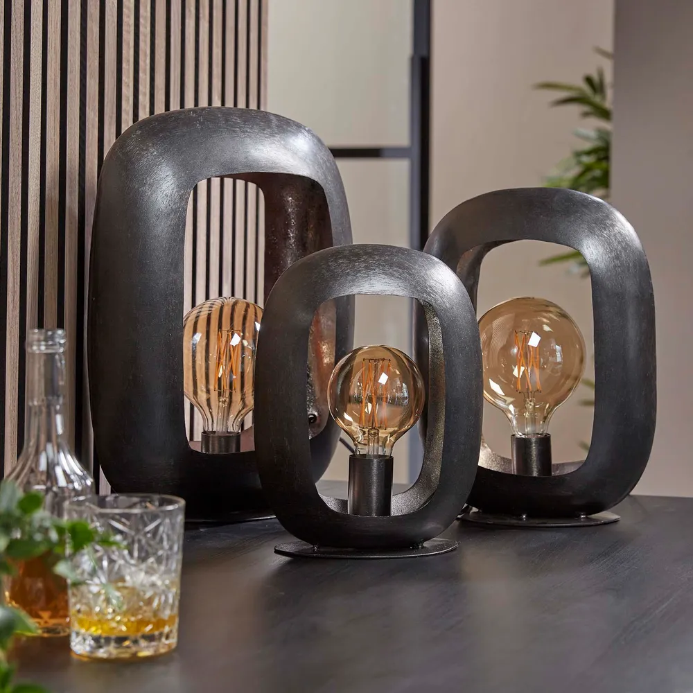 Tafellamp Arch | Medium | Zwart Metaal Bold Living