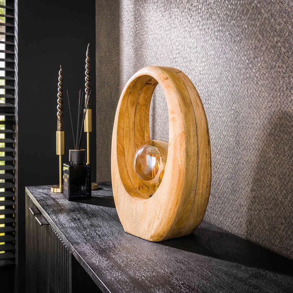 Tafellamp Arch Wood | L | Naturel Mangohout Bold Living