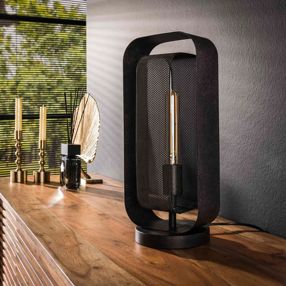 Tafellamp Mesh Rotate | Zwart Metaal Bold Living