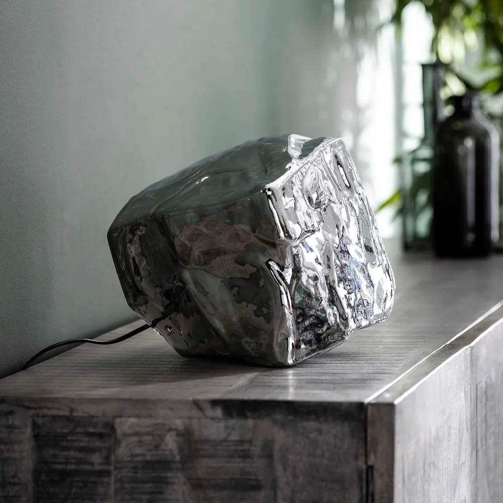 Tafellamp Rock | Chromed Glas Bold Living