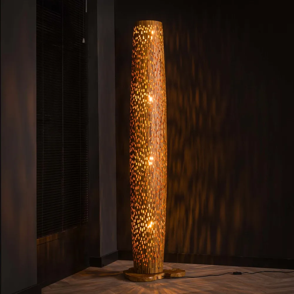 Vloerlamp Bars | L | Naturel Teakhout Bold Living