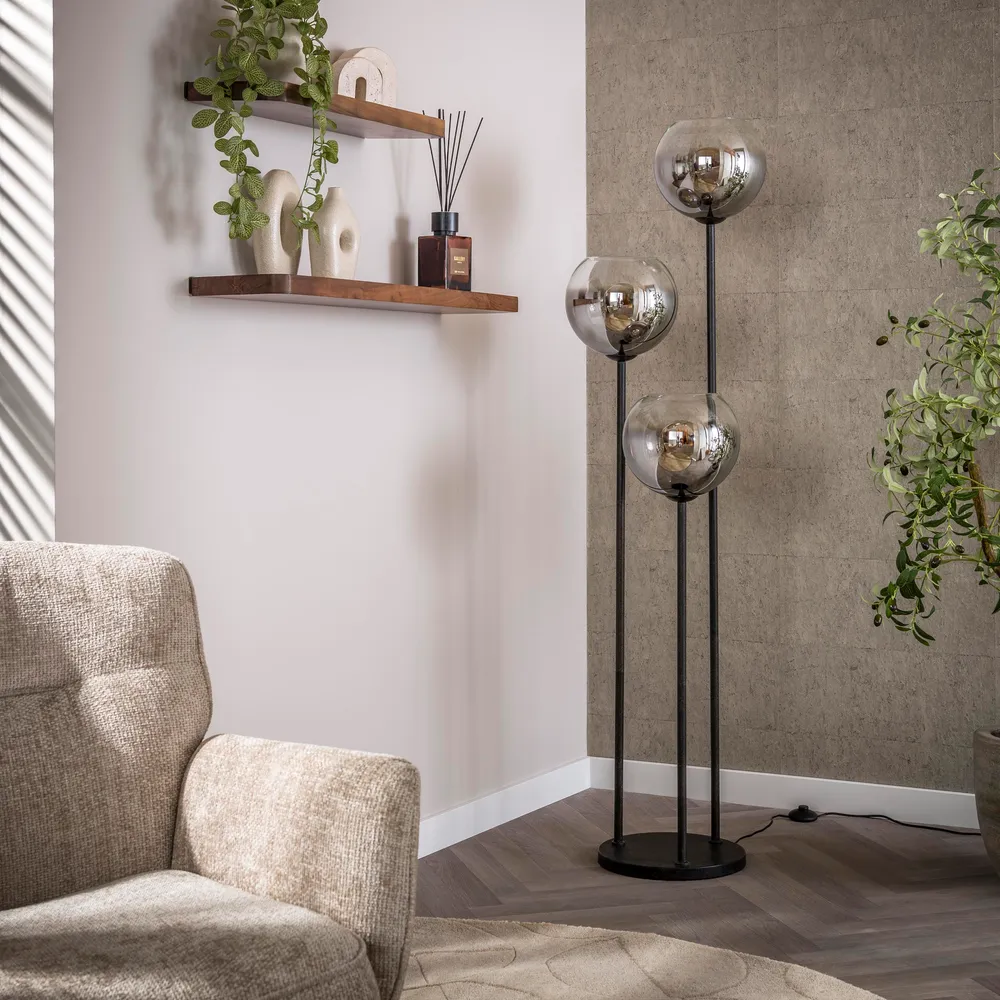 Vloerlamp Daro | Glas Grijs Bold Living