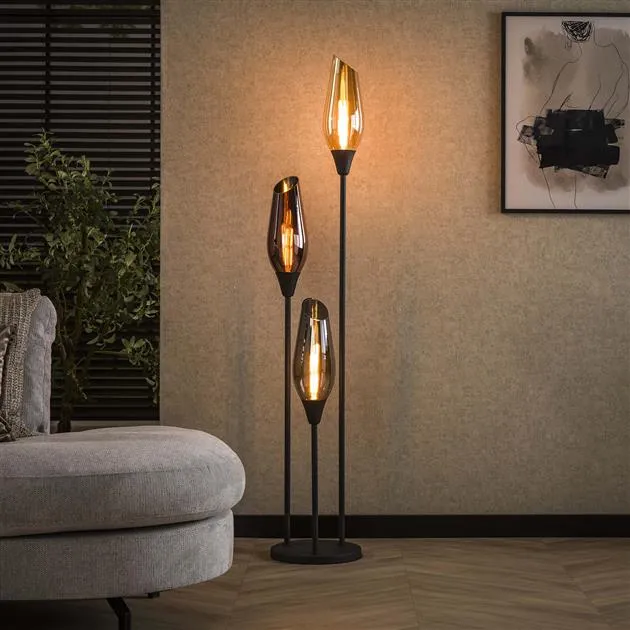 Vloerlamp Kavir | Metaal Zwart | Groot Bold Living