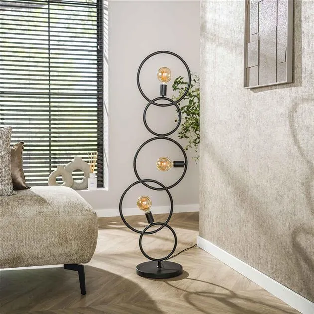 Vloerlamp Loop | Metaal Zwart Bold Living