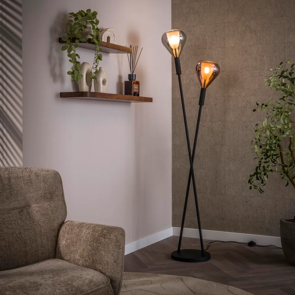 Vloerlamp Olyx | Metaal Zwart Bold Living