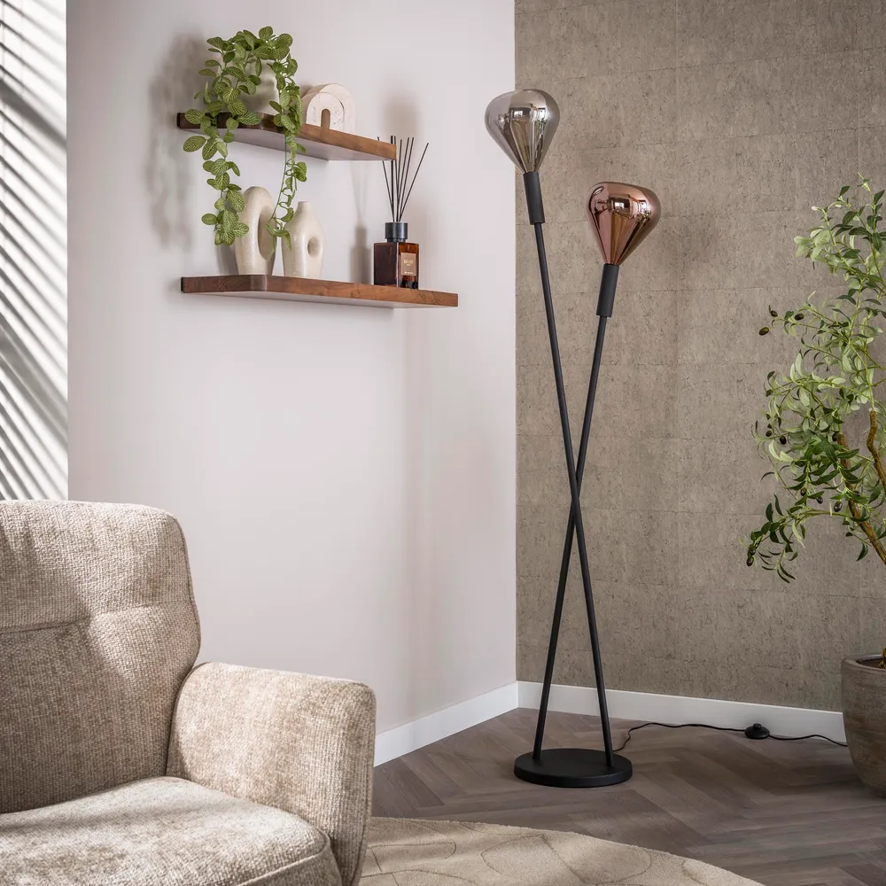 Vloerlamp Olyx | Metaal Zwart Bold Living