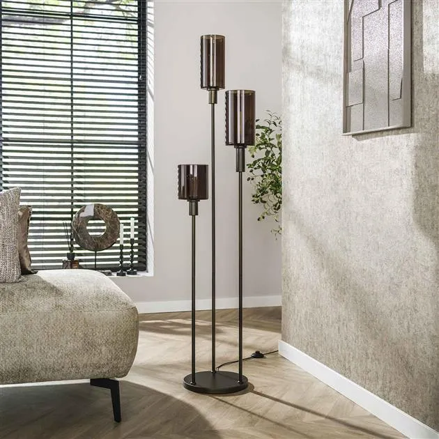 Vloerlamp Sepiora | Glas bruin Bold Living