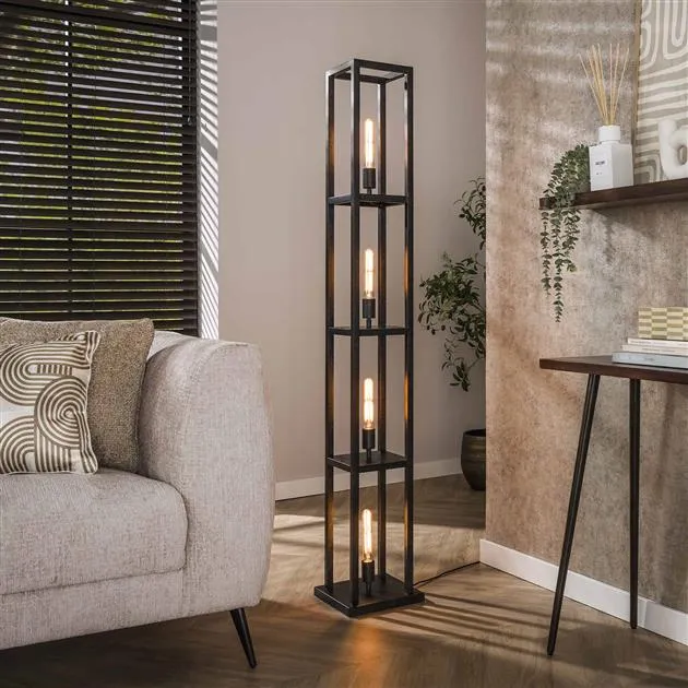 Vloerlamp Veyra | Metaal Zwart Bold Living