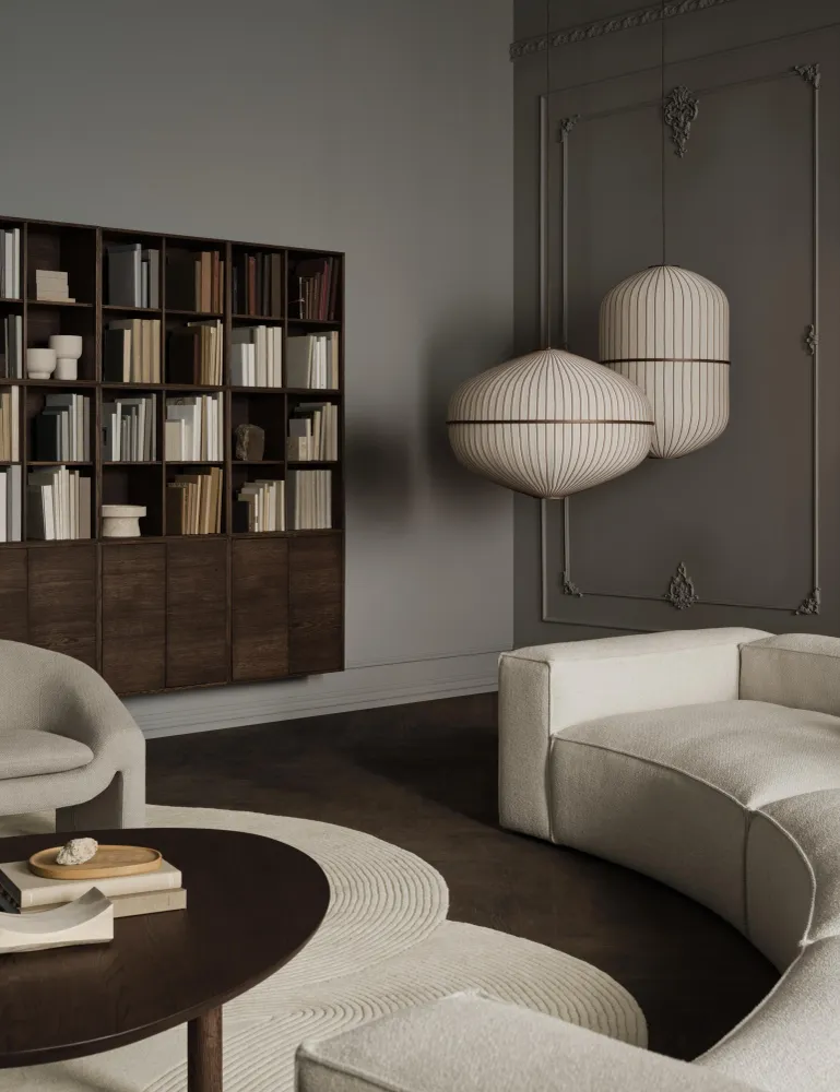 Bolia Lucén hanglamp Ellipse Ø90 cm dark oak