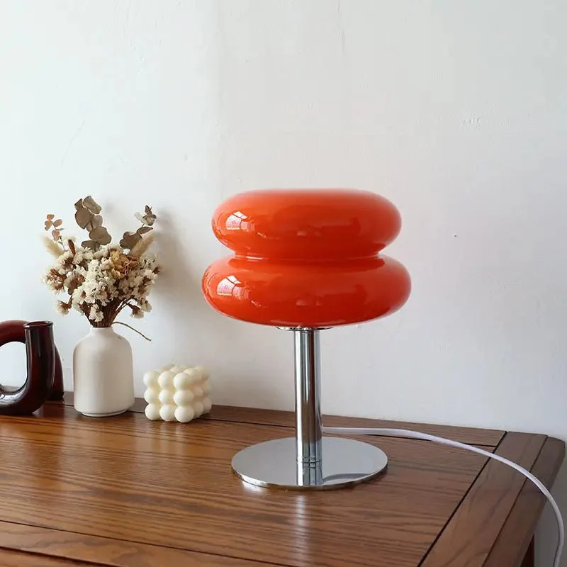 Tafellamp Retro met Glazen Kap en Dimfunctie Bonuze