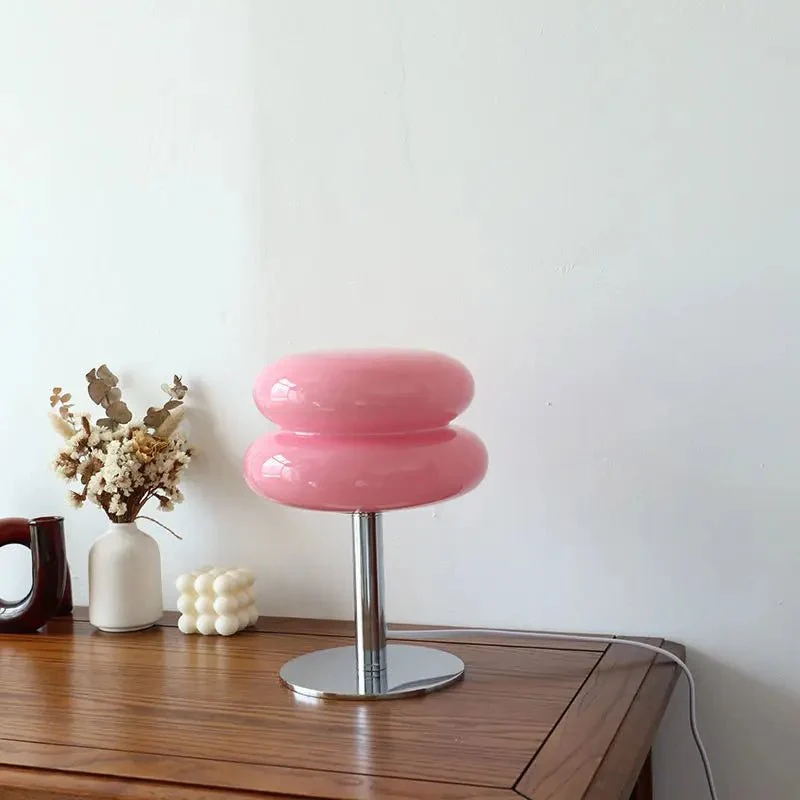 Tafellamp Retro met Glazen Kap en Dimfunctie Bonuze