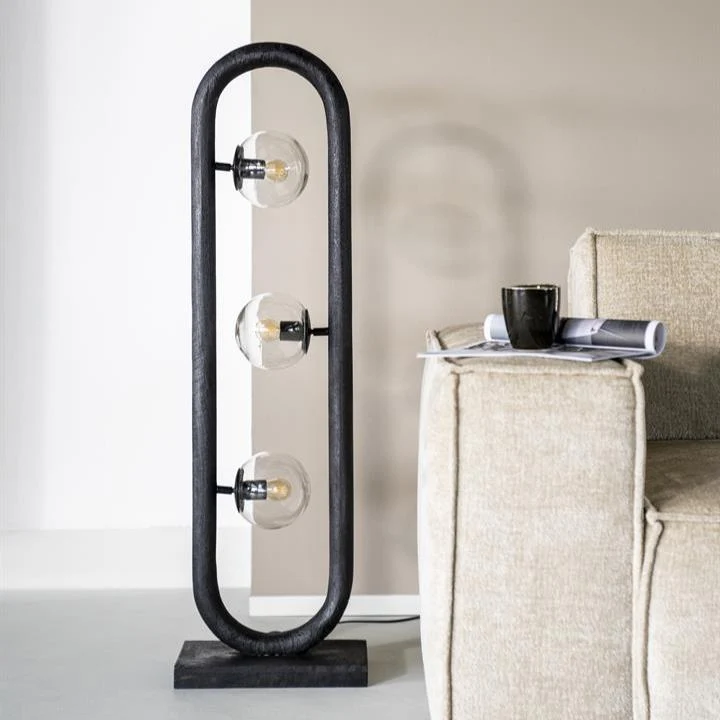 Vloerlamp Eris | Zwart Mangohout By-Boo