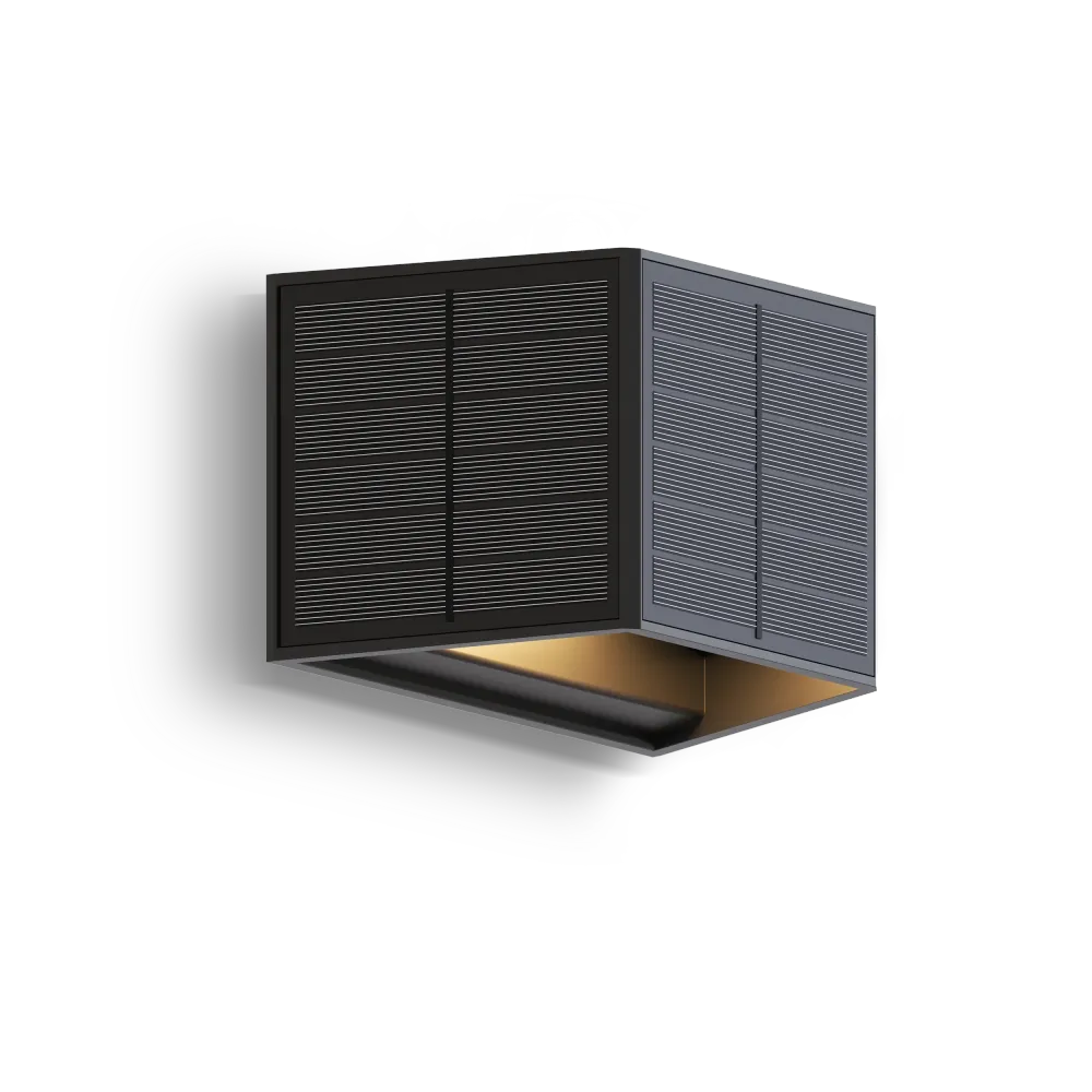 Calex Caserta Solar Wandlamp - Up & Down - Zwart