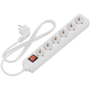 Calex Contact doos - 6-voudig - schakelaar - Wit - 1.4m kabel