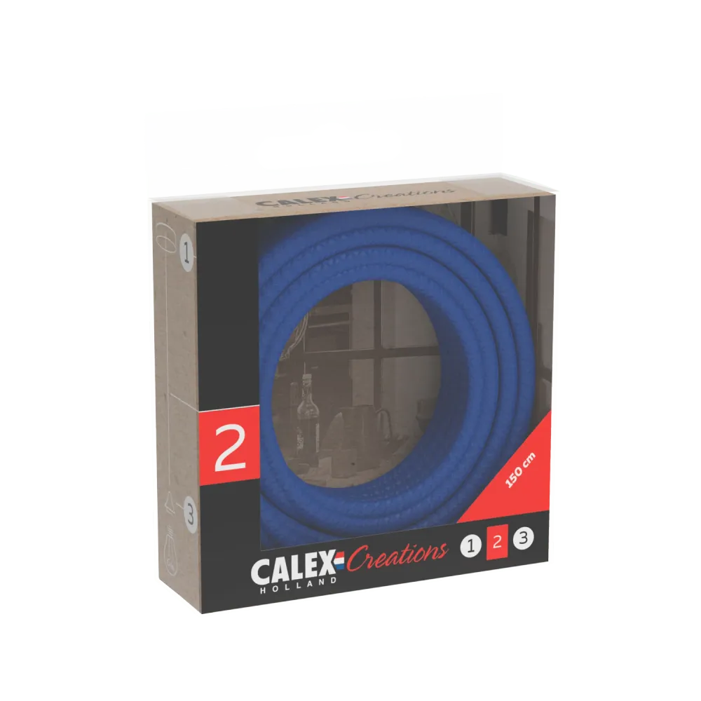 Calex Creations Textiel kabel - Blauw - 1.5meter