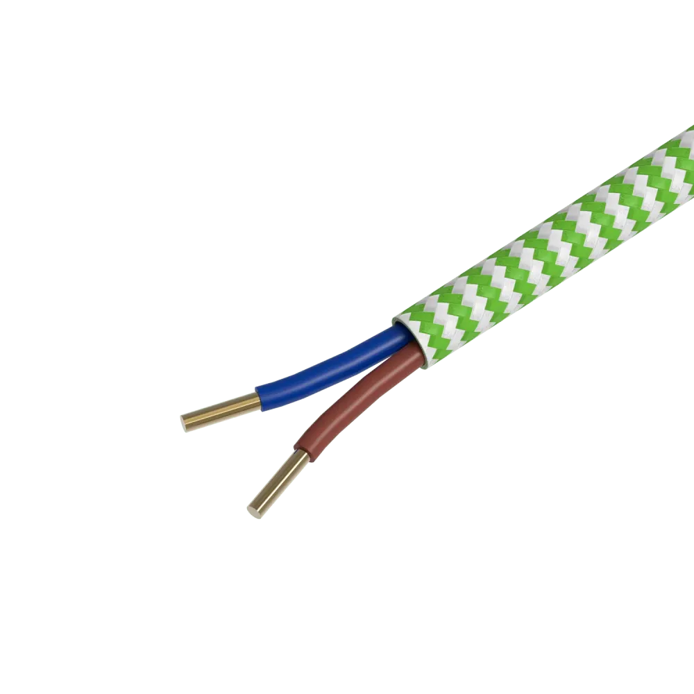 Calex Creations Textiel kabel - Limoen/Wit - 1.5meter