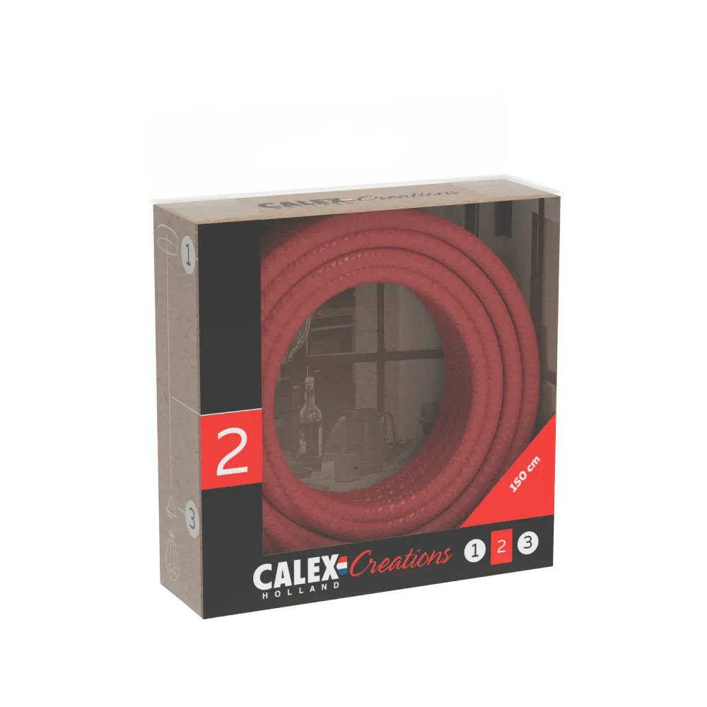 Calex Creations Textiel kabel - Rood - 1.5meter