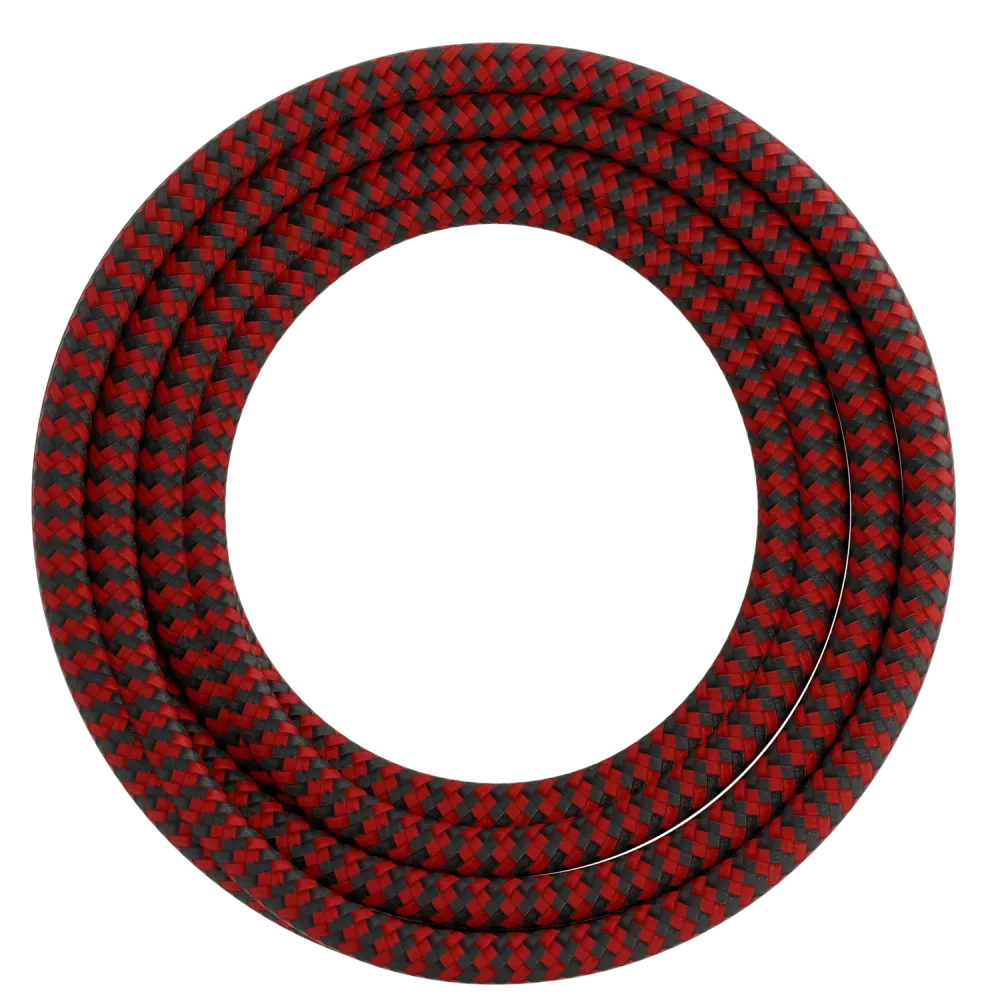 Calex Creations Textiel kabel - Rood/Zwart - 1.5meter