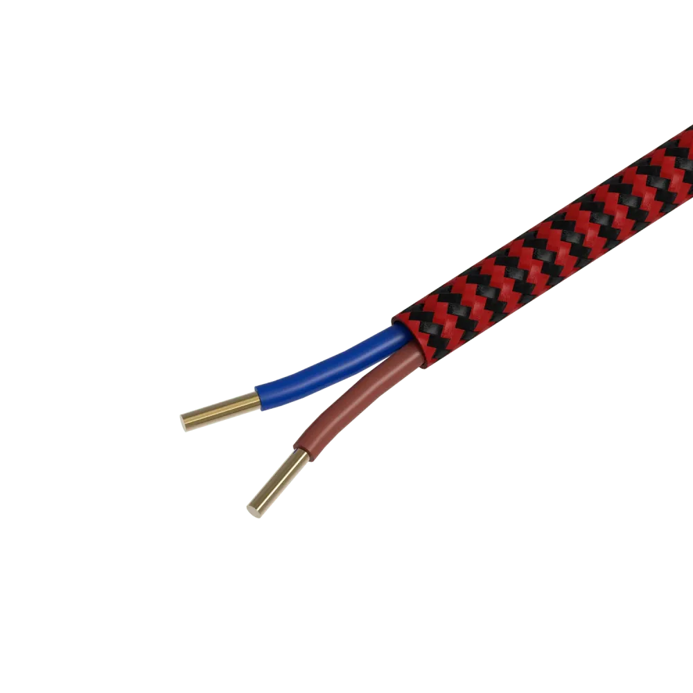 Calex Creations Textiel kabel - Rood/Zwart - 1.5meter