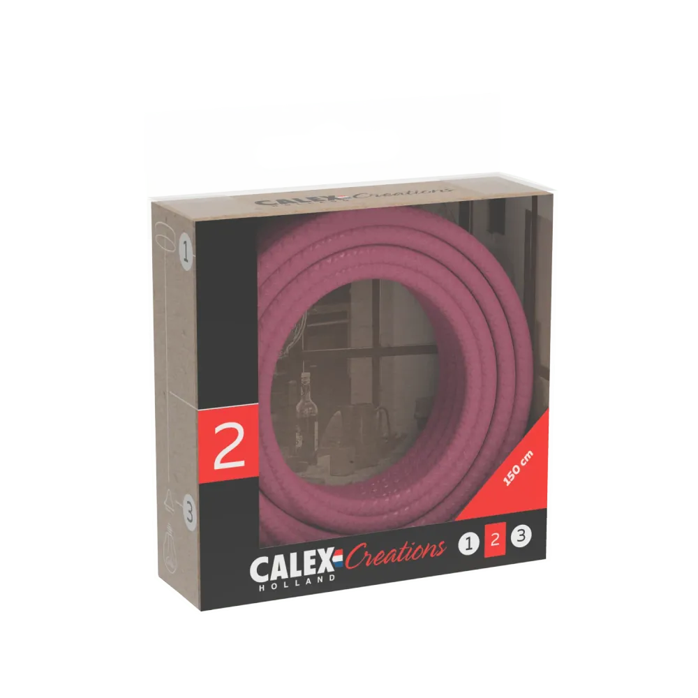 Calex Creations Textiel kabel - Roze - 1.5meter