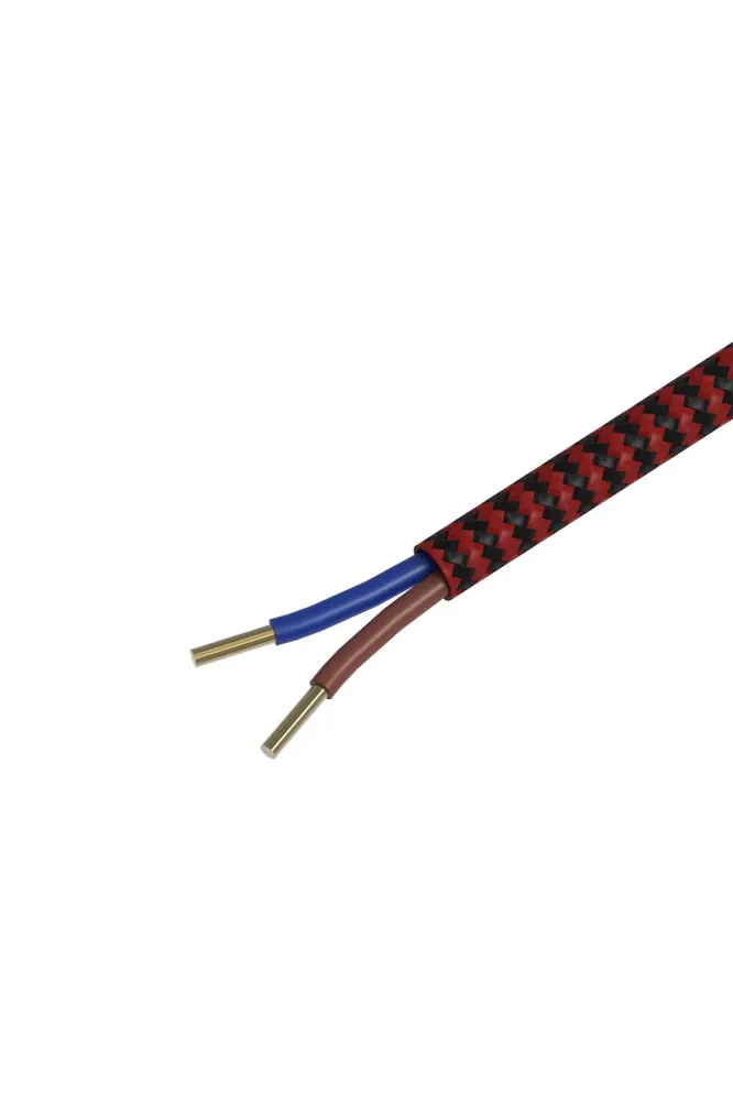 Calex Creations Textielkabel - Rood/Zwart - 3meter