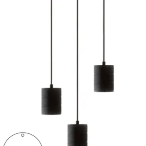Calex Hanglamp Rond - 3x E40 - 400mm - Zwart