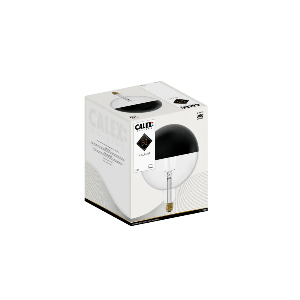 Calex Kop Spiegel Lamp - E27 - Filament - Kalmar - Zwart
