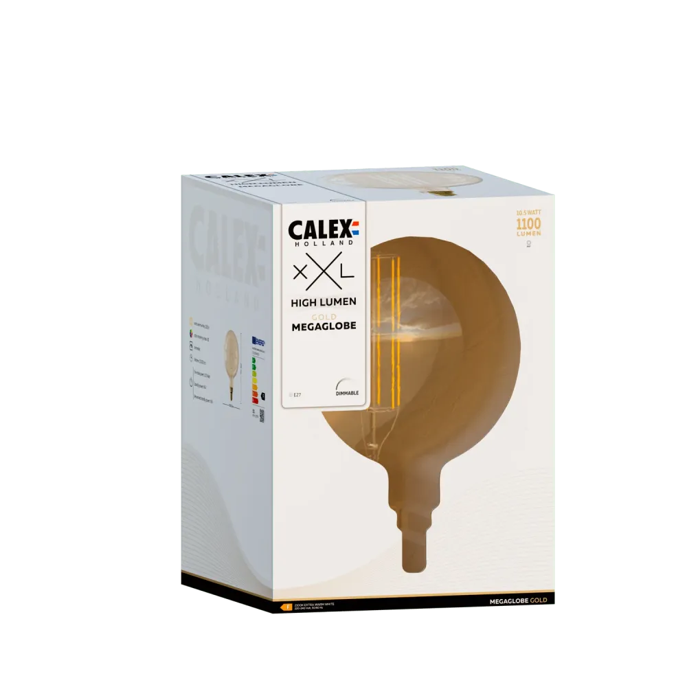 Calex Mega Globe Lamp - E27 - Filament - Goud