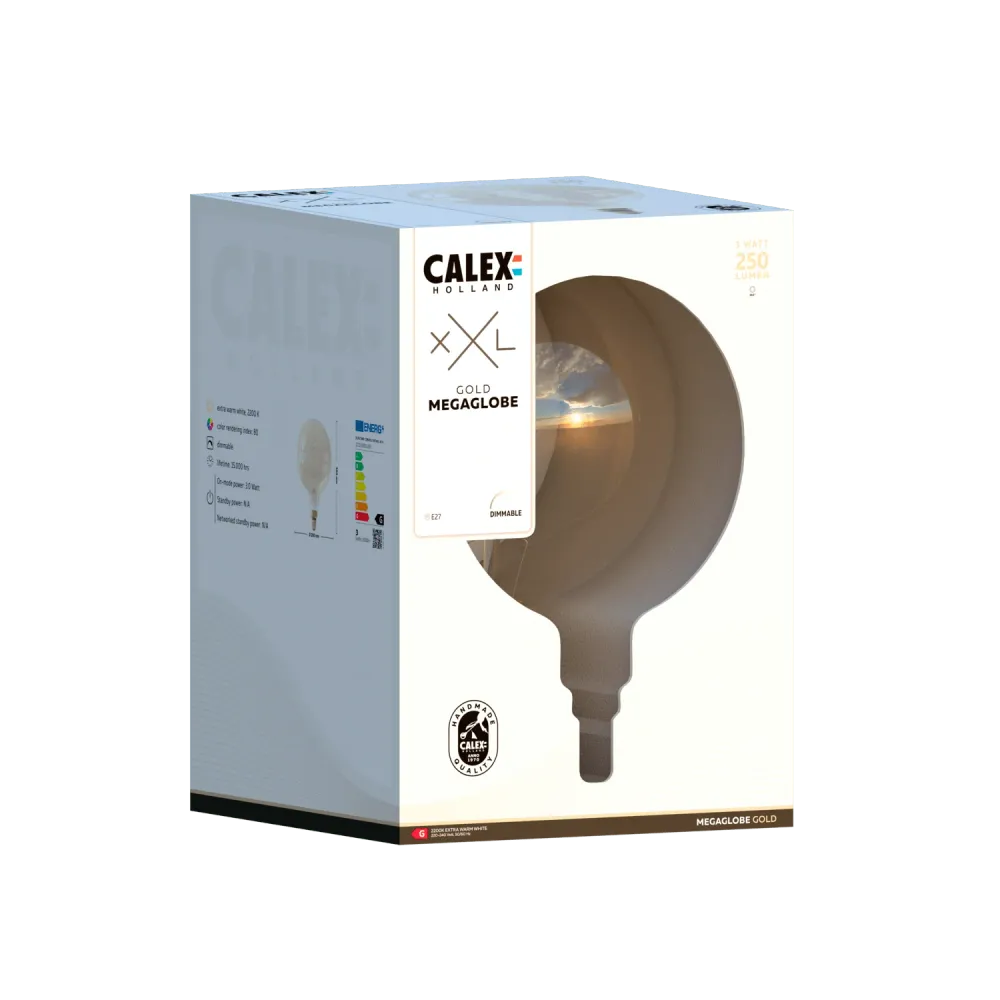 Calex Mega Globe Lamp - E27 - Filament - Goud