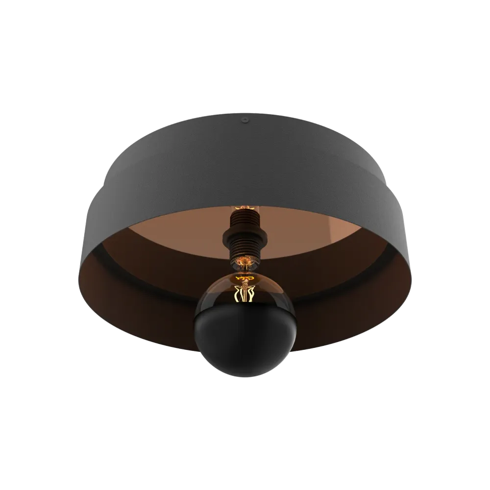 Calex Plafonniere - Spiegel - Zwart - Diameter 30cm