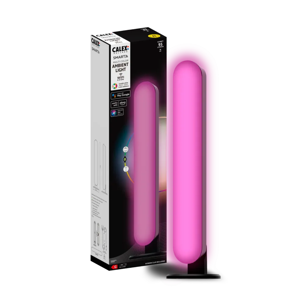 Calex Slimme Ambient Light - 3W - RGB - CCT - UK - Dimbaar