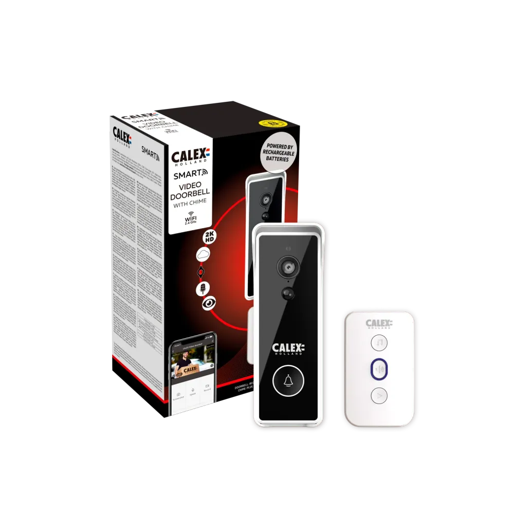 Calex Slimme Batterij Video Deurbel - excl SD kaart - incl Gong