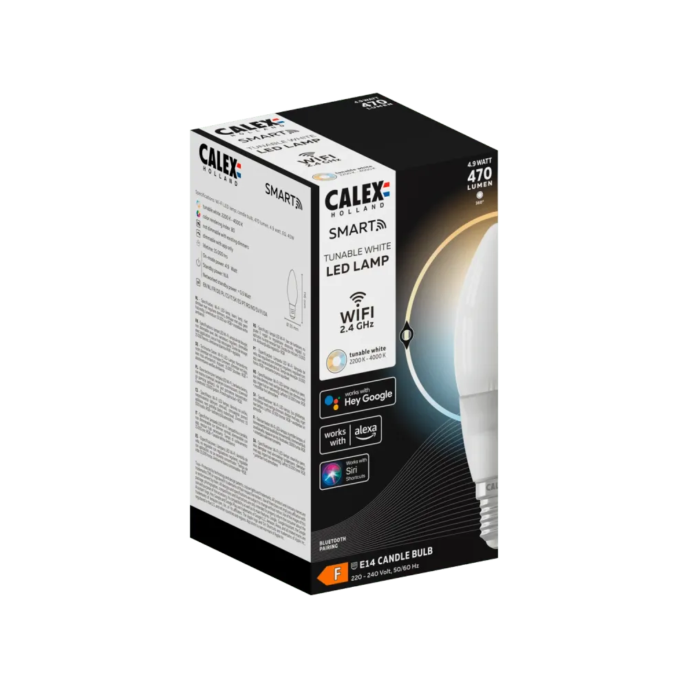 Calex Slimme LED Kaars - Filament - B35 - Softline - E14 - 4.9W