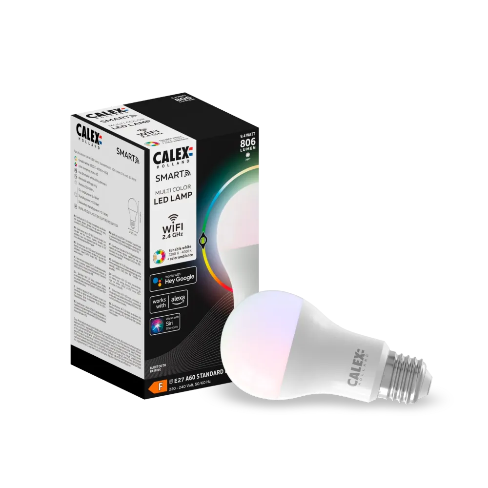 Calex Slimme LED Lamp - E27 - A60 - Wit - 9.4W