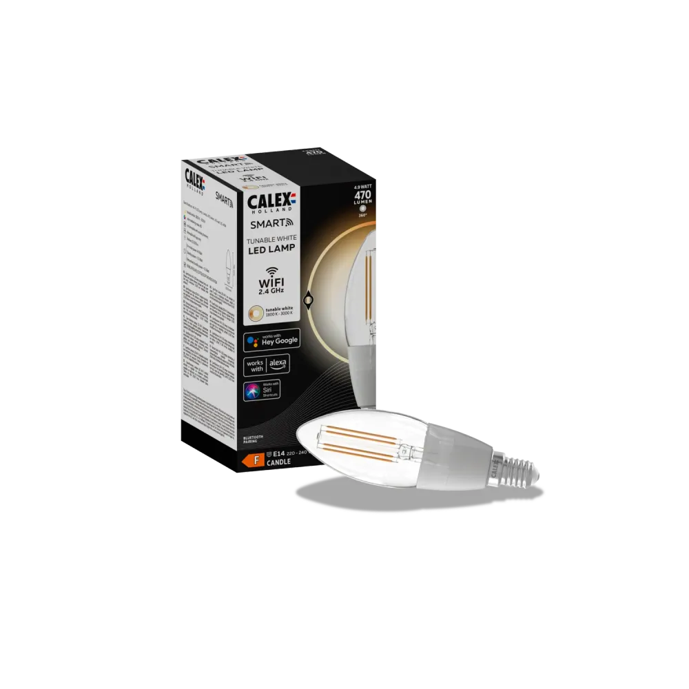 Calex Slimme LED Lamp - Filament - E14 - B35 - Helder - 4.9W
