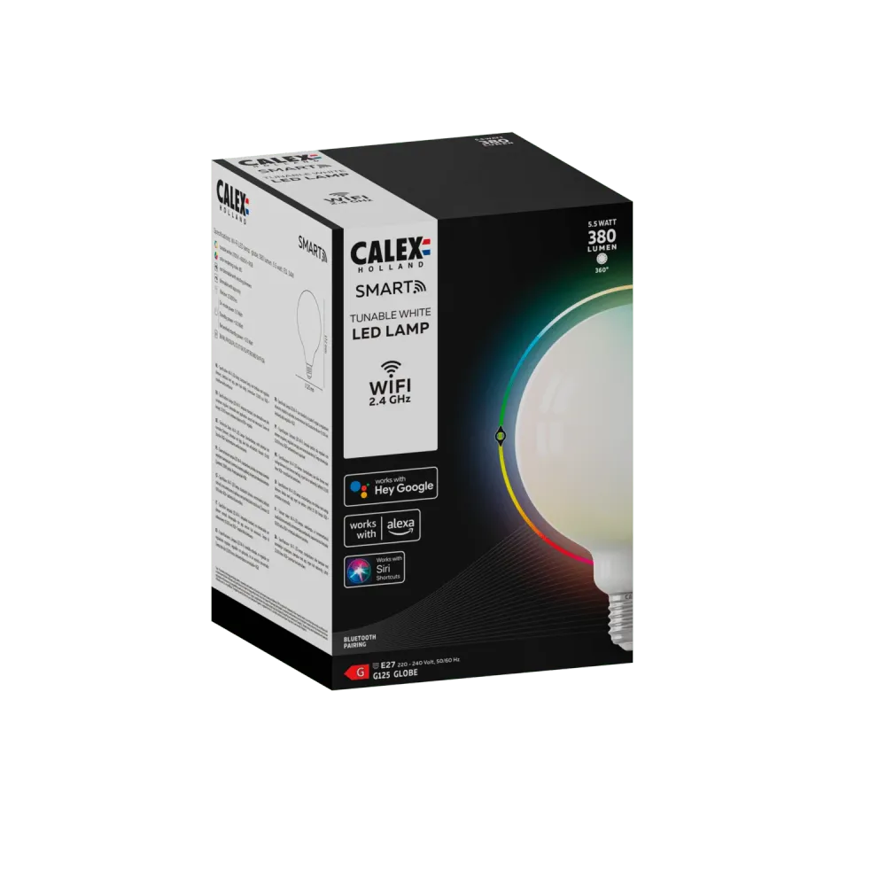 Calex Slimme LED Lamp Softline - Filament - E27 - G125 - 5.5W - RGB