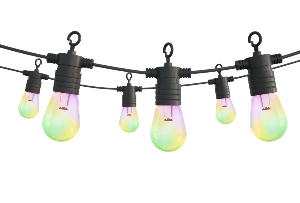 Calex Slimme - Tuin Party Snoer Licht - 10m - RGB - CCT - UK