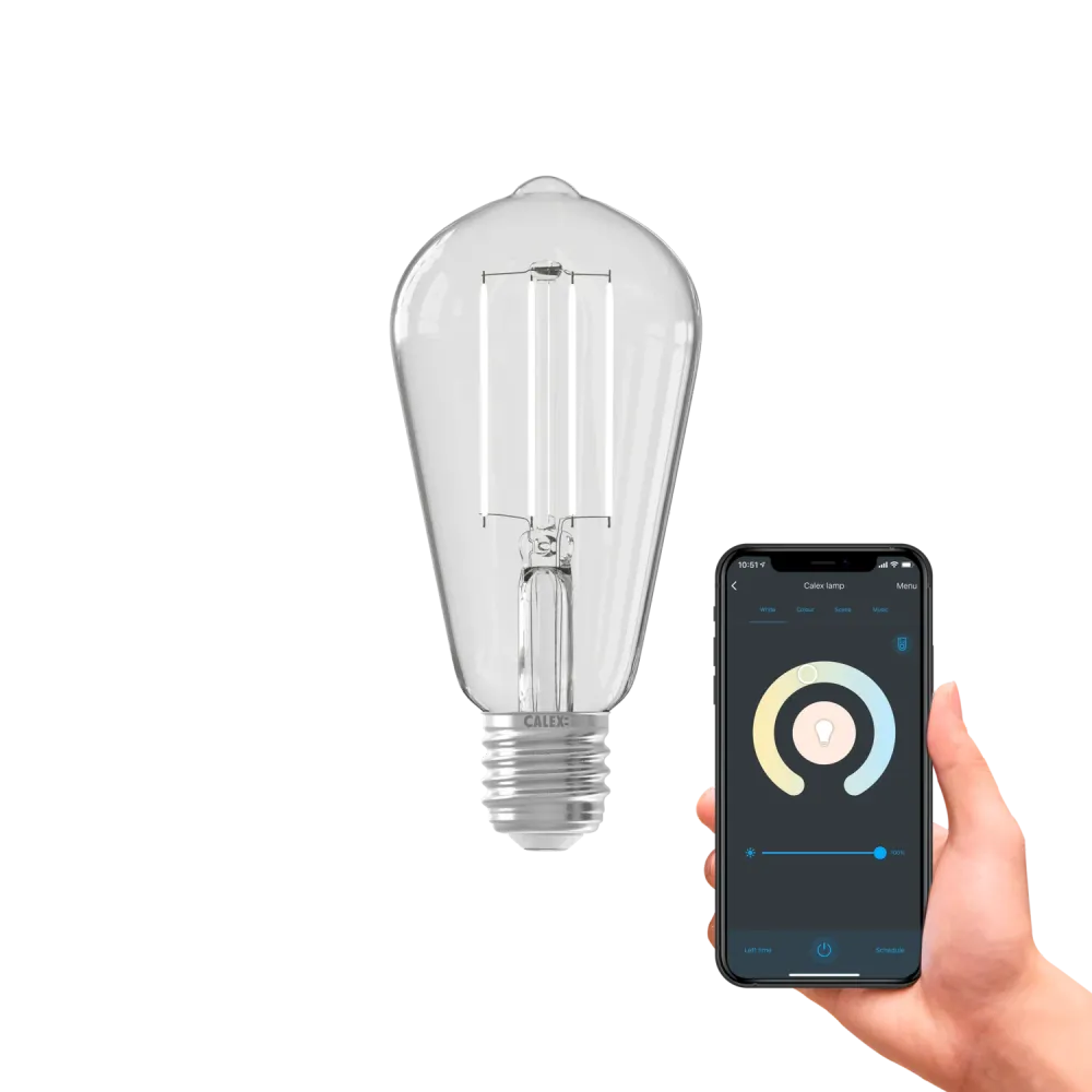 Calex Smart LED Filament Lamp - ST64 - CCT - Helder