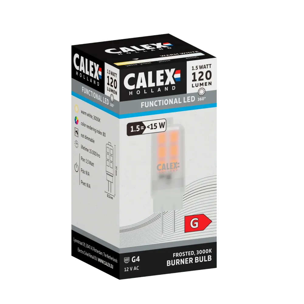 Calex SMD Brander LED Lamp - G4 - 12V - Wit